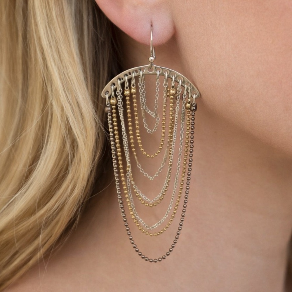 Multi Toned Cascading Lightweight Earrings NEW Bobby Rose